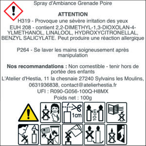 Spray dAmbiance Grenade Poire