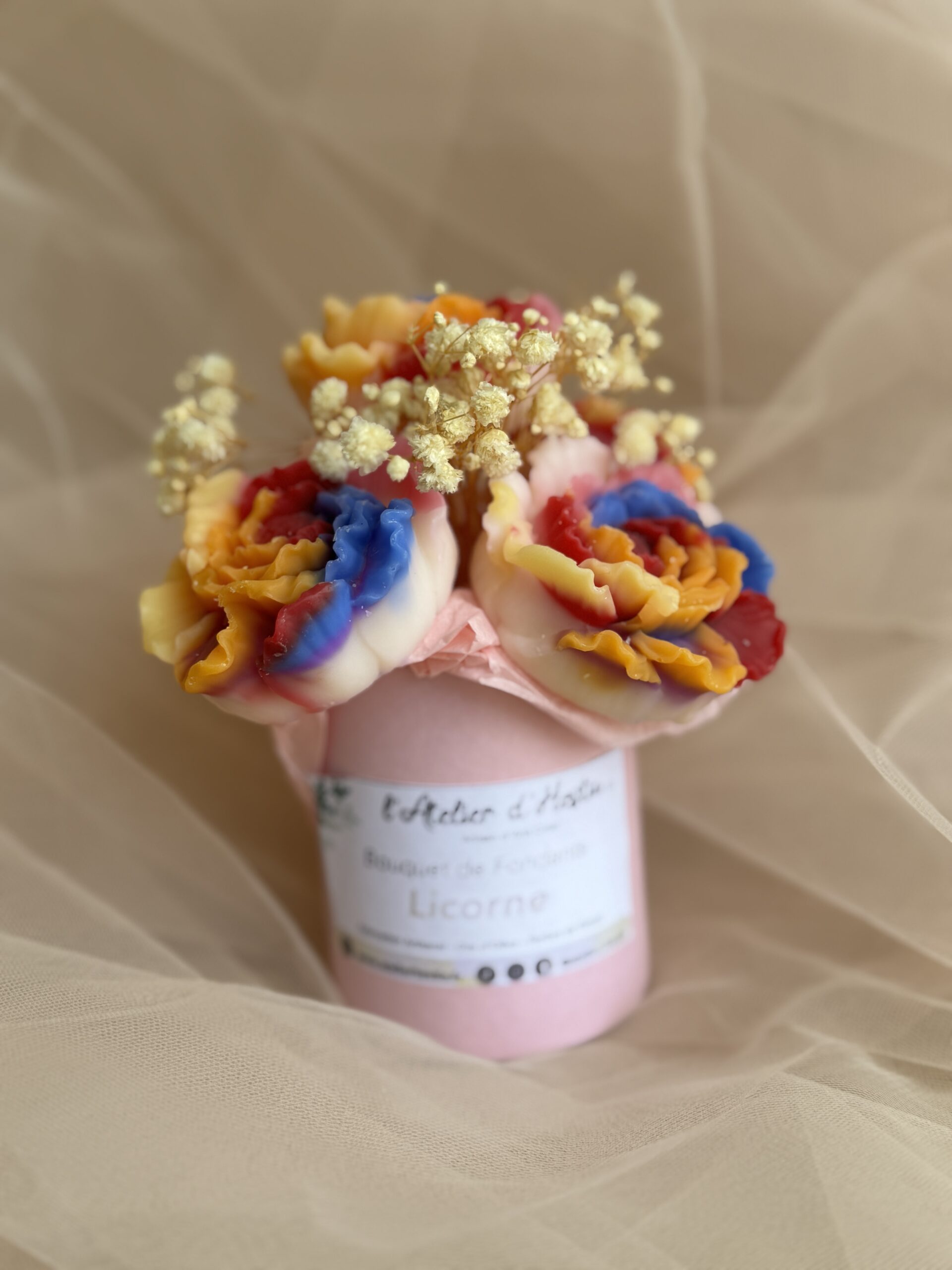 Composition Florale De Fondants Licorne